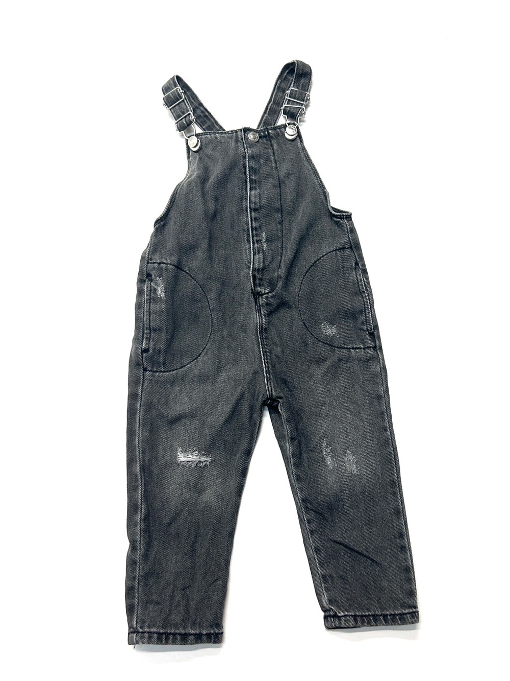 Zara Baby Charcoal Black Baby Denim Jean Overalls Distressed